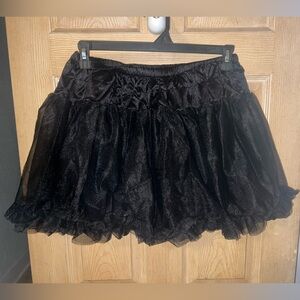 Chic Black Tulle Skater Skirt